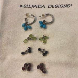 SILPADA .925 Hoop Earrings w/ Interchangable Bead Accents
